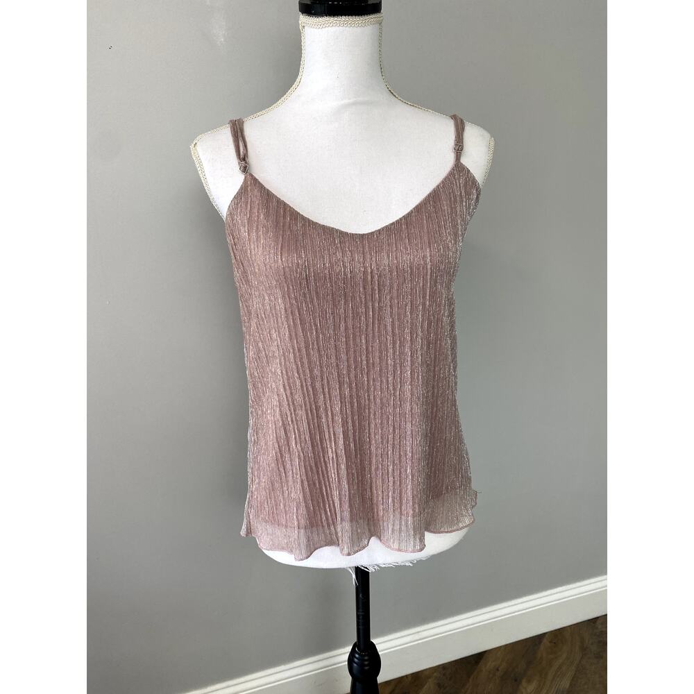 NWT Deadstock Astrid Blush Metalliuc Flowy Cami Top Sz S